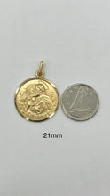 Load image into Gallery viewer, 18K Saint Anthony Pendant, 21mm
