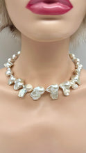 Load image into Gallery viewer, White Baroque Pearl Necklace, Freshwater Pearl Necklace, Statement Necklace, Anniversary Gift, Birthday Gift for Women, Jewelry for Woman