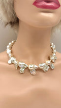 Load image into Gallery viewer, White Baroque Pearl Necklace, Freshwater Pearl Necklace, Statement Necklace, Anniversary Gift, Birthday Gift for Women, Jewelry for Woman