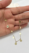 Load image into Gallery viewer, Disc Gold Necklace, 10K Solid Gold Multiples Disc, Layering Necklace, Dainty Minimalist Necklace, Birthday Gift for Women, Mothers Day