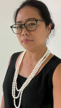 Load image into Gallery viewer, Very Long Pearl Necklace, 80 inches, 8-9mm Pearl Size, White Pearl Necklace