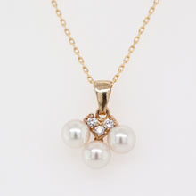 Load image into Gallery viewer, Akoya Pearl Gold Necklace, 10K 14K 18K Solid Gold, 4mm Akoya Sea Pearl Necklace, Birthday Gift for Women, Mothers Day Gift