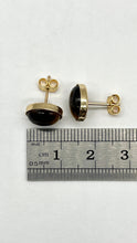 Load image into Gallery viewer, Tiger Eye Gold Earrings, 14K Solid Gold Stud Earrings, Evil Eye Protection, Birthday Gift for Women, Handmade Earrings, Mothers Day Gift