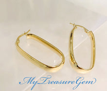 Load image into Gallery viewer, Chunky Hoop Gold Earrings, 10K Solid Gold Hoop, Lightweight Earrings for Women, Birthday Gift for Wife, Mother’s Day Gift