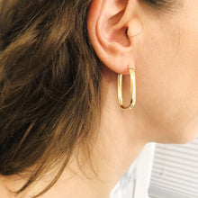 Load image into Gallery viewer, Chunky Hoop Gold Earrings, 10K Solid Gold Hoop, Lightweight Earrings for Women, Birthday Gift for Wife, Mother’s Day Gift