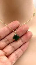 Load image into Gallery viewer, 18K Gold Jade Necklace, Natural Nephrite Jade Pendant