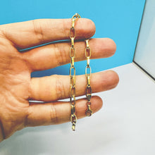Load image into Gallery viewer, Paper Clip Gold Bracelet, 10K Solid Gold, Diamond Cut Chain, Lightweight Bracelet