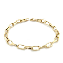 Load image into Gallery viewer, Paper Clip Gold Bracelet, 10K Solid Gold, Diamond Cut Chain, Lightweight Bracelet
