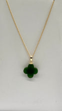 Load image into Gallery viewer, 18K Gold Jade Necklace, Natural Nephrite Jade Pendant
