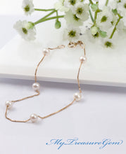 Load image into Gallery viewer, Pearl Bracelet 10K 14K 18K Solid Gold