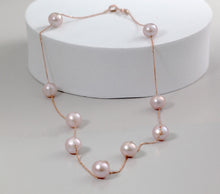 Load image into Gallery viewer, Pink Pearl Gold Necklace, 10K 14K 18K Solid Gold