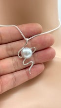 Load image into Gallery viewer, Pearl Statement Pendant Necklace, 925 Sterling Silver, Handmade Jewelry, Necklace for Women, Mothers Day Gift