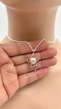 Load image into Gallery viewer, Pearl Statement Pendant Necklace, 925 Sterling Silver, Handmade Jewelry, Necklace for Women, Mothers Day Gift