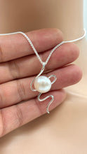 Load image into Gallery viewer, Pearl Statement Pendant, 925 Sterling Silver, Handmade Jewelry, Mothers Day Gift