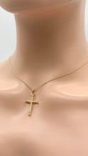 Load image into Gallery viewer, Simple Cross Gold Pendant, 14K Solid Gold Cross Necklace, Religious Jewelry, Birthday Gift for Son or Daughter, Mothers Day Gift