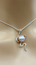 Load image into Gallery viewer, Pink Pearl Statement Pendant, 925 Sterling Silver, Handmade Jewelry, Mothers Day Gift