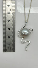 Load image into Gallery viewer, Pearl Statement Pendant Necklace, 925 Sterling Silver, Handmade Jewelry, Necklace for Women, Mothers Day Gift