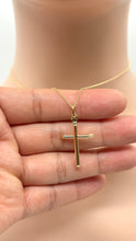 Load image into Gallery viewer, Simple Cross Gold Pendant, 14K Solid Gold Cross Necklace, Religious Jewelry, Birthday Gift for Son or Daughter, Mothers Day Gift