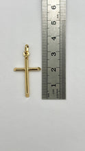 Load image into Gallery viewer, Simple Cross Gold Pendant, 14K Solid Gold Cross Necklace, Religious Jewelry, Birthday Gift for Son or Daughter, Mothers Day Gift