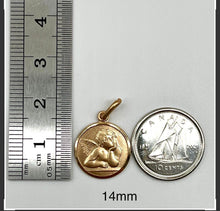 Load image into Gallery viewer, Angel Pendant Gold, 8mm-18mm, 10K 14K 18K Angel Medal Solid Gold, Personalized Gift for Baptism, Birthday Gift, Mothers Day Gift