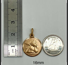 Load image into Gallery viewer, Angel Pendant Gold, 8mm-18mm, 10K 14K 18K Angel Medal Solid Gold, Personalized Gift for Baptism, Birthday Gift, Mothers Day Gift