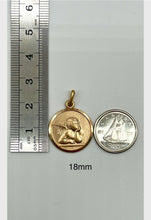 Load image into Gallery viewer, Angel Pendant Gold, 8mm-18mm, 10K 14K 18K Angel Medal Solid Gold, Personalized Gift for Baptism, Birthday Gift, Mothers Day Gift
