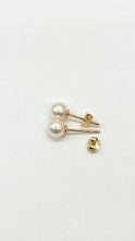 Load image into Gallery viewer, Akoya Pearl Stud Earrings, 6mm, 10K 14K 18K Gold Pearl Earrings, Simple Earrings, Bridesmaids Gift, Birthday Gift for Women, Mothers Day