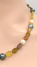 Load image into Gallery viewer, Tourmaline Pearl 14K Gold Necklace