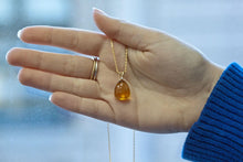 Load image into Gallery viewer, Citrine Gold Pendant, 14K Solid Gold Natural Citrine Necklace, November Birthstone, Anniversary Gift for Wife, Mother’s Day Gift