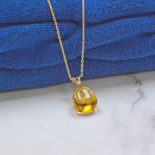 Load image into Gallery viewer, Citrine Gold Pendant, 14K Solid Gold Natural Citrine Necklace, November Birthstone, Anniversary Gift for Wife, Mother’s Day Gift