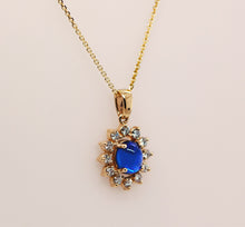 Load image into Gallery viewer, Sapphire Diamond Gold Necklace
