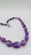 Load image into Gallery viewer, Amethyst Statement Necklace, February Birthstone
