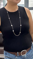 Pearl Gold Necklace, 36in Long Necklace