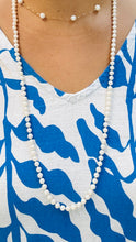 Load image into Gallery viewer, Long Pearl Necklace, 32in, 5-6mm Size Pearl, Endless Knotted Pearl
