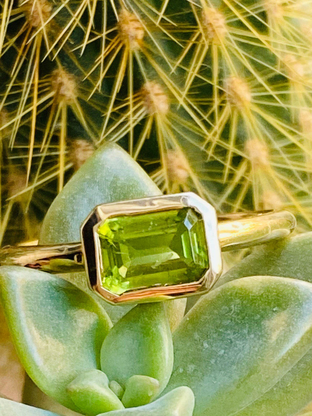 14K Gold Peridot Ring