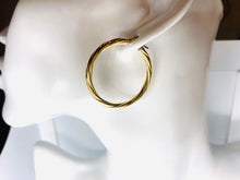 Load image into Gallery viewer, Twist Hoop Earrings, 10-39MM, 18K Solid Gold Earrings, Round Earrings, Birthday Gift Women, Christmas gift Women, ers For Wife
