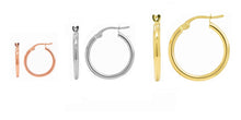 Load image into Gallery viewer, 14K Classic Hoop Earrings, 2MM 10-57MM Round Lightweight

