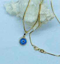 Load image into Gallery viewer, Gold Evil Eye Necklace, 14K Solid Gold, Evil Eye Charm, Small Amulet Talisman, Protection Charm, Birthday Gift for Women, Mothers Day
