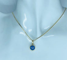 Load image into Gallery viewer, Gold Evil Eye Necklace, 14K Solid Gold, Evil Eye Charm, Small Amulet Talisman, Protection Charm, Birthday Gift for Women, Mothers Day

