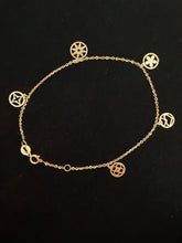Load image into Gallery viewer, Gold Charm Bracelet, 10K Solid Gold Handmade Bracelet, , Birthday Gift for Women
