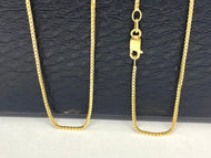 18k Box Chain Solid Gold , 1MM Thickness