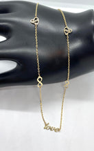 Load image into Gallery viewer, Love Infinity Necklace, 10K Solid Gold Necklace, Birthday Gift for Women,

