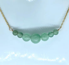 Load image into Gallery viewer, Natural Aventurine Necklace, Birthstone Necklace, Beaded Gemstone Necklace, Birthday Gift for Women,  Ideas
