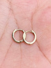 Load image into Gallery viewer, 10K Gold Huggie Hoop, Mini Flat Hoop Huggie, Small Plain Huggies, Everyday Earrings, Birthday Gift for Women,  Mothers Day GiftFor Wife
