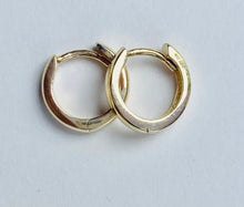 Load image into Gallery viewer, 10K Gold Huggie Hoop, Solid Gold Mini Hoop Huggie, Small Plain Huggies, Everyday Earrings, Birthday Gift Women, Mother’s Day Gift for Wife
