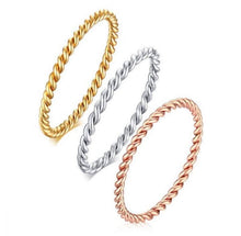 Load image into Gallery viewer, Twisted Gold Ring, 1.6mm, 10K Solid Gold Wedding Band, Thumb Ring, Spacer Ring, Friendship Ring, Stackable Ring, Birthday Gift for Women
