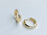 Gold Huggie Hoop, 14K Solid Gold Mini Hoop Huggie, Bombé Hoop Earrings, Small Plain Huggies, Everyday Earrings, Birthday Gift for Women
