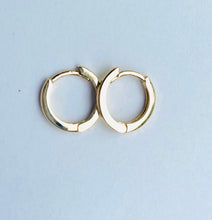 Load image into Gallery viewer, 10K Gold Huggie Hoop, Mini Flat Hoop Huggie, Small Plain Huggies, Everyday Earrings, Birthday Gift for Women,  Mothers Day GiftFor Wife

