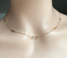 Load image into Gallery viewer, Love Infinity Necklace, 10K Solid Gold Necklace, Birthday Gift for Women,
