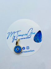 Load image into Gallery viewer, Evil Eye Gold Pendant, 14K Solid Gold, Blue Evil Eye, Amulet Talisman Charm, Birthday Gift for Women,
